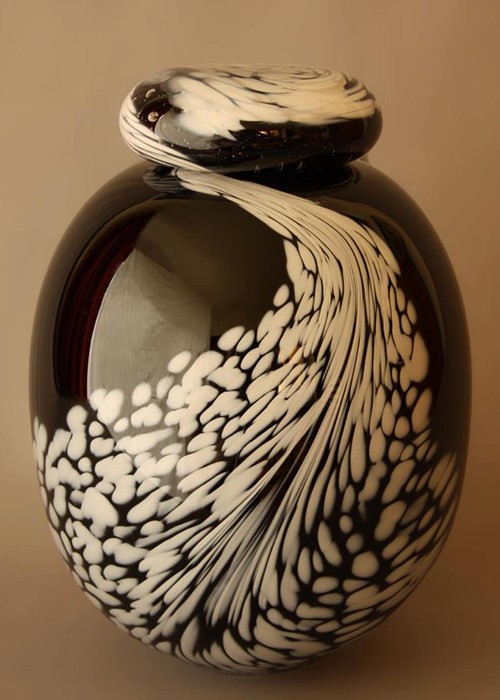 Waterval glazen urn
